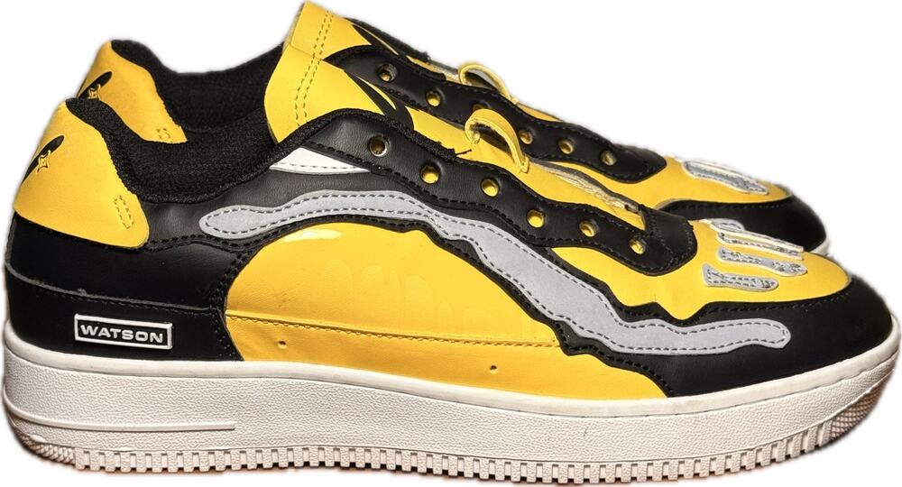 Watson Bones Sneakers Bumblebee Yellow Black Low Top Men's Size 8 NEEDS LACES
